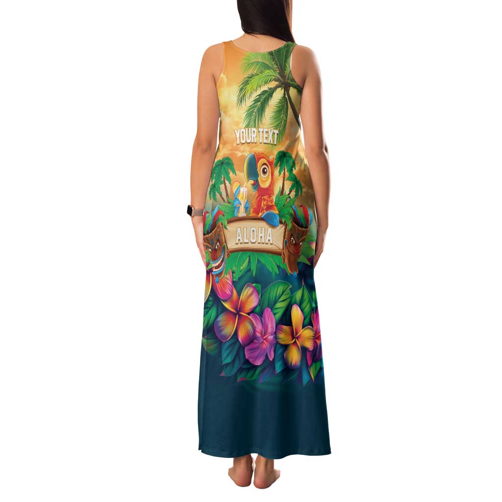 5 Oclock Somewhere Personalized Family Matching Tank Maxi Dress and Hawaiian Shirt Hawaii Parrots Plumeria Summer Vibe - Polynesian Pride