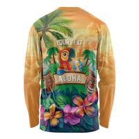 5 Oclock Somewhere Personalized Long Sleeve Shirt Hawaii Parrots Plumeria Summer Vibe - Polynesian Pride
