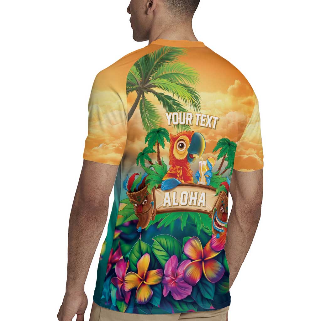 5 Oclock Somewhere Personalized Rugby Jersey Hawaii Parrots Plumeria Summer Vibe - Polynesian Pride
