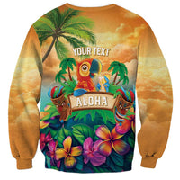 5 Oclock Somewhere Personalized Sweatshirt Hawaii Parrots Plumeria Summer Vibe LT9 - Polynesian Pride