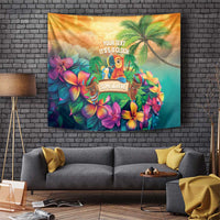 5 Oclock Somewhere Personalized Tapestry Hawaii Parrots Plumeria Summer Vibe - Polynesian Pride