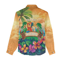 5 Oclock Somewhere Personalized Women Casual Shirt Hawaii Parrots Plumeria Summer Vibe - Polynesian Pride