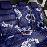 Mokihana Maile and Ilima Leis Back Car Seat Cover Uliuli Hawaiian Tapa Quilt Pattern - Polynesian Pride