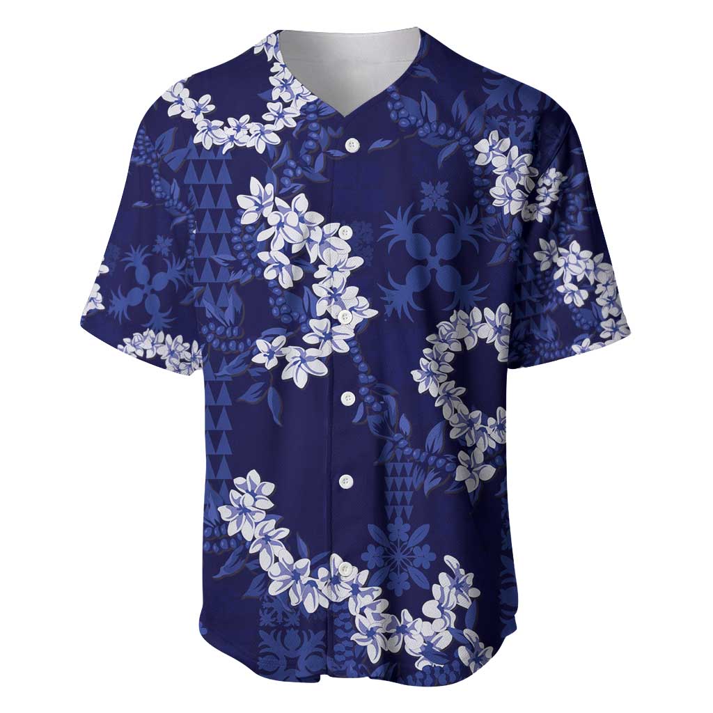 Mokihana Maile and Ilima Leis Baseball Jersey Uliuli Hawaiian Tapa Quilt Pattern - Polynesian Pride