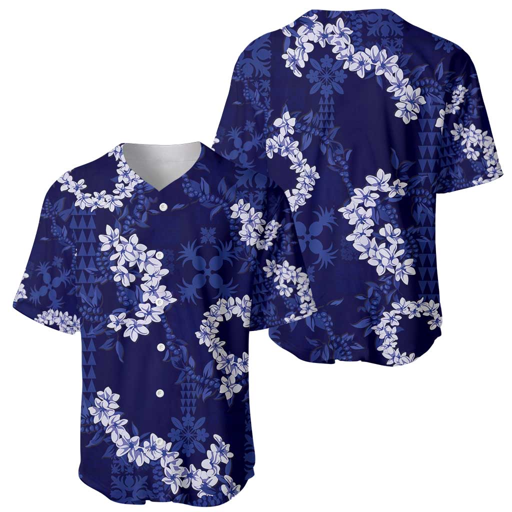 Mokihana Maile and Ilima Leis Baseball Jersey Uliuli Hawaiian Tapa Quilt Pattern - Polynesian Pride