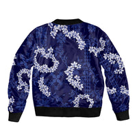 Mokihana Maile and Ilima Leis Bomber Jacket Uliuli Hawaiian Tapa Quilt Pattern - Polynesian Pride