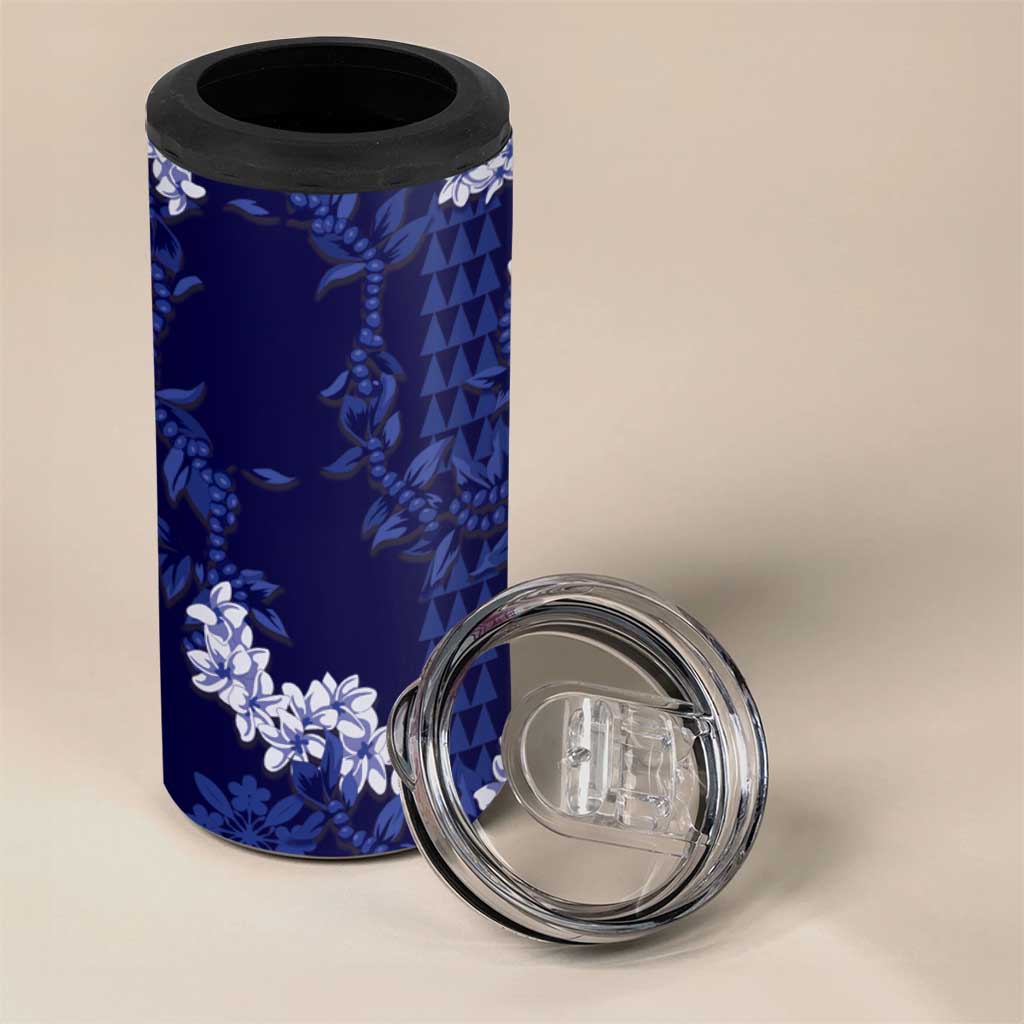Mokihana Maile and Ilima Leis 4 in 1 Can Cooler Tumbler Uliuli Hawaiian Tapa Quilt Pattern - Polynesian Pride