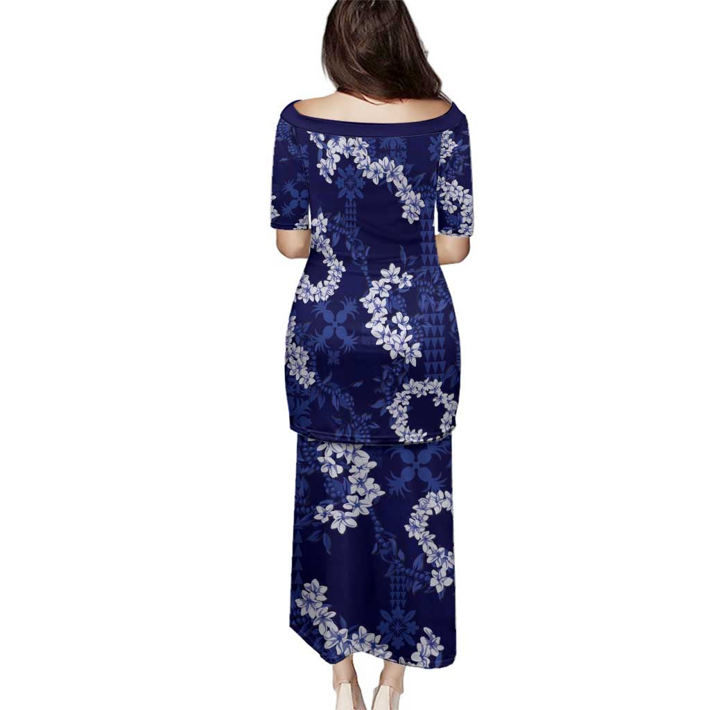 Mokihana Maile and Ilima Leis Family Matching Puletasi and Hawaiian Shirt Uliuli Hawaiian Tapa Quilt Pattern - Polynesian Pride