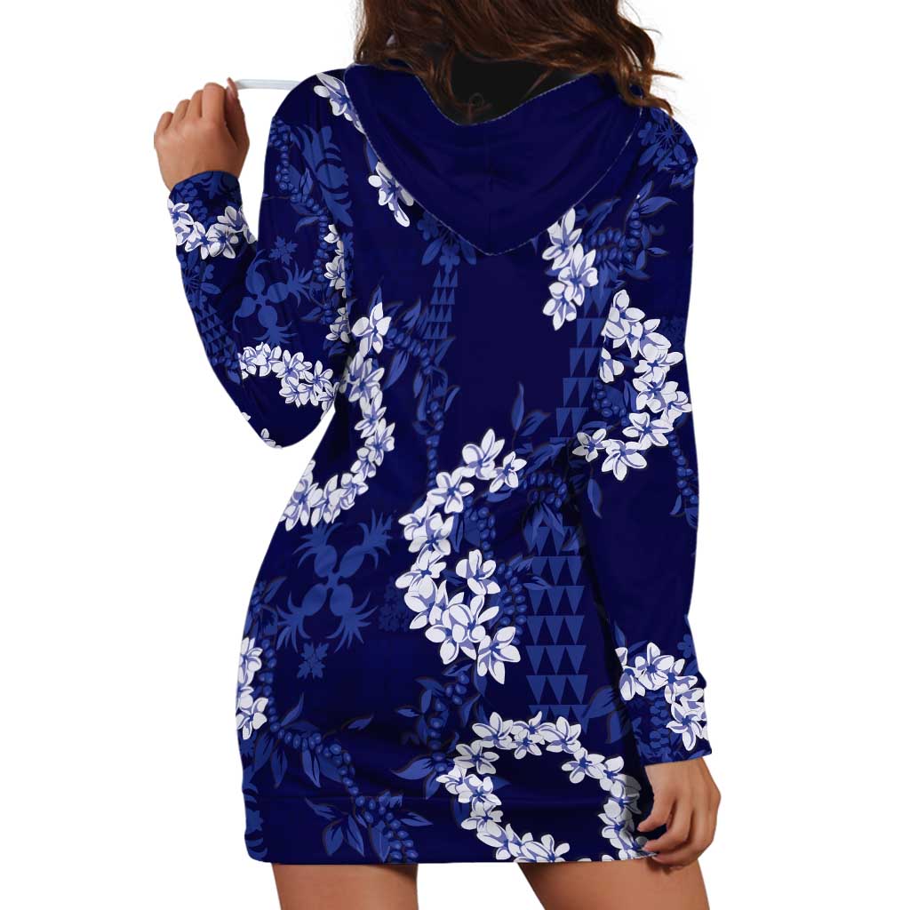 Mokihana Maile and Ilima Leis Hoodie Dress Uliuli Hawaiian Tapa Quilt Pattern - Polynesian Pride