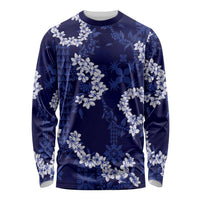 Mokihana Maile and Ilima Leis Long Sleeve Shirt Uliuli Hawaiian Tapa Quilt Pattern - Polynesian Pride