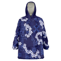 Mokihana Maile and Ilima Leis Wearable Blanket Hoodie Uliuli Hawaiian Tapa Quilt Pattern - Polynesian Pride