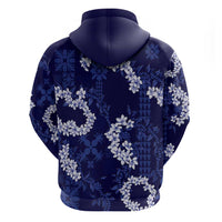 Mokihana Maile and Ilima Leis Zip Hoodie Uliuli Hawaiian Tapa Quilt Pattern - Polynesian Pride