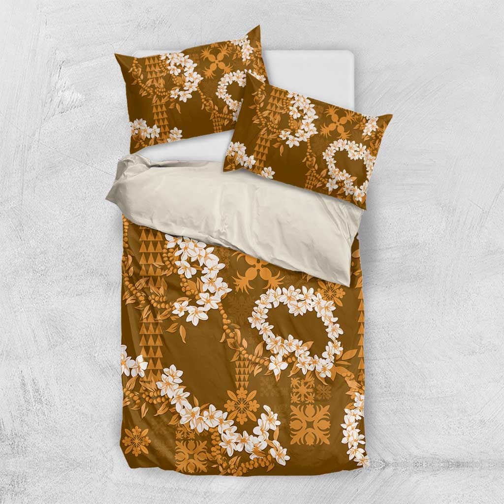 Mokihana Maile and Ilima Leis Bedding Set Alani Hawaiian Tapa Quilt Pattern - Polynesian Pride