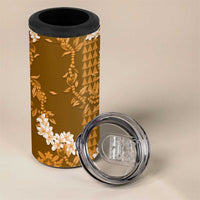 Mokihana Maile and Ilima Leis 4 in 1 Can Cooler Tumbler Alani Hawaiian Tapa Quilt Pattern - Polynesian Pride