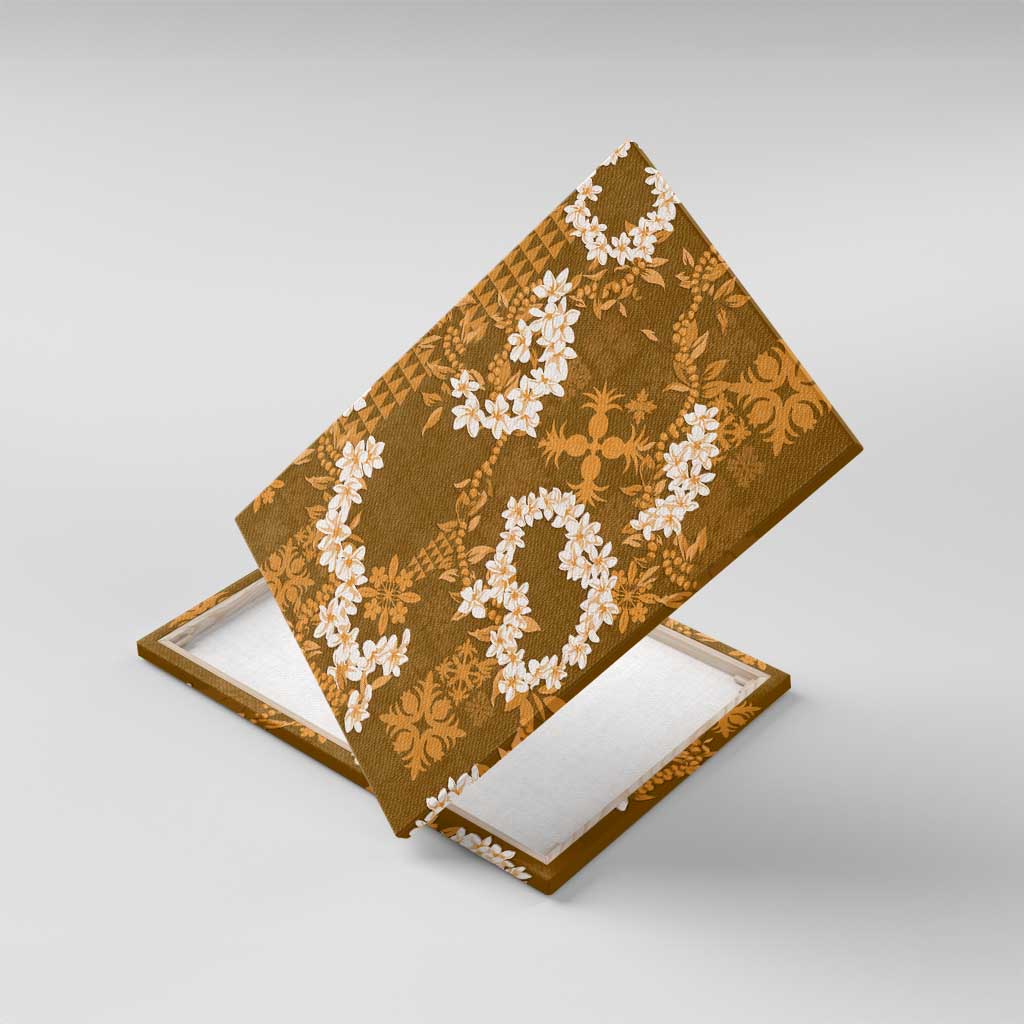 Mokihana Maile and Ilima Leis Canvas Wall Art Alani Hawaiian Tapa Quilt Pattern - Polynesian Pride