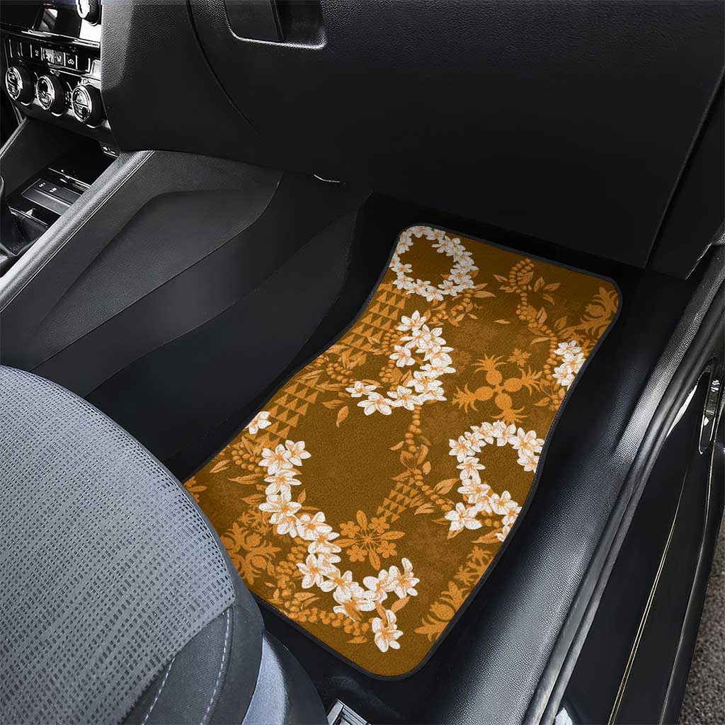 Mokihana Maile and Ilima Leis Car Mats Alani Hawaiian Tapa Quilt Pattern - Polynesian Pride