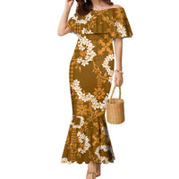 Mokihana Maile and Ilima Leis Family Matching Mermaid Dress and Hawaiian Shirt Alani Hawaiian Tapa Quilt Pattern - Polynesian Pride