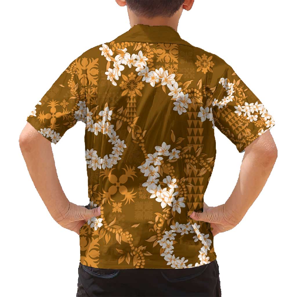 Mokihana Maile and Ilima Leis Family Matching Puletasi and Hawaiian Shirt Alani Hawaiian Tapa Quilt Pattern - Polynesian Pride