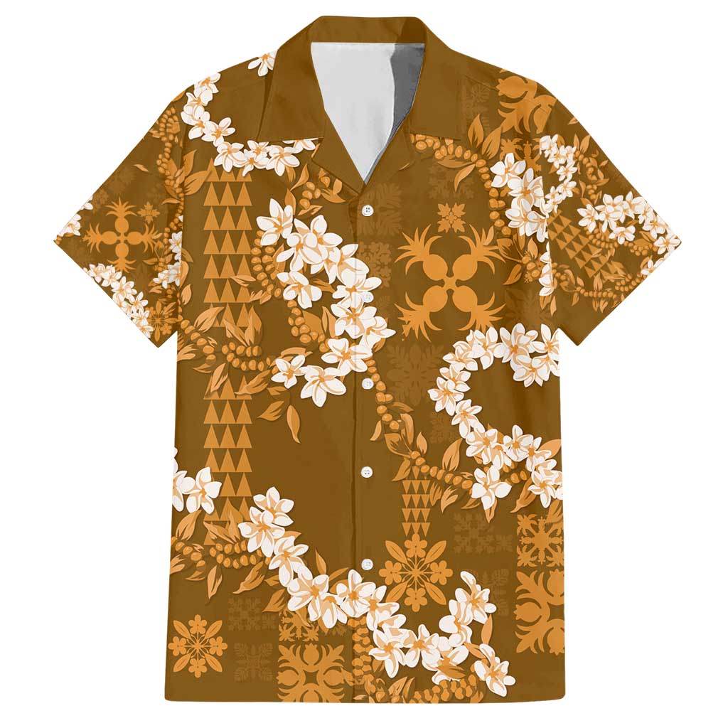 Mokihana Maile and Ilima Leis Hawaiian Shirt Alani Hawaiian Tapa Quilt Pattern - Polynesian Pride