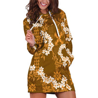 Mokihana Maile and Ilima Leis Hoodie Dress Alani Hawaiian Tapa Quilt Pattern - Polynesian Pride