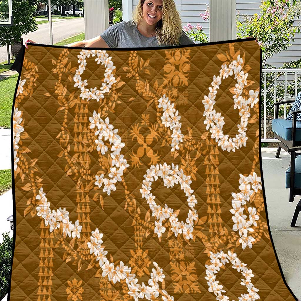 Mokihana Maile and Ilima Leis Quilt Alani Hawaiian Tapa Quilt Pattern - Polynesian Pride