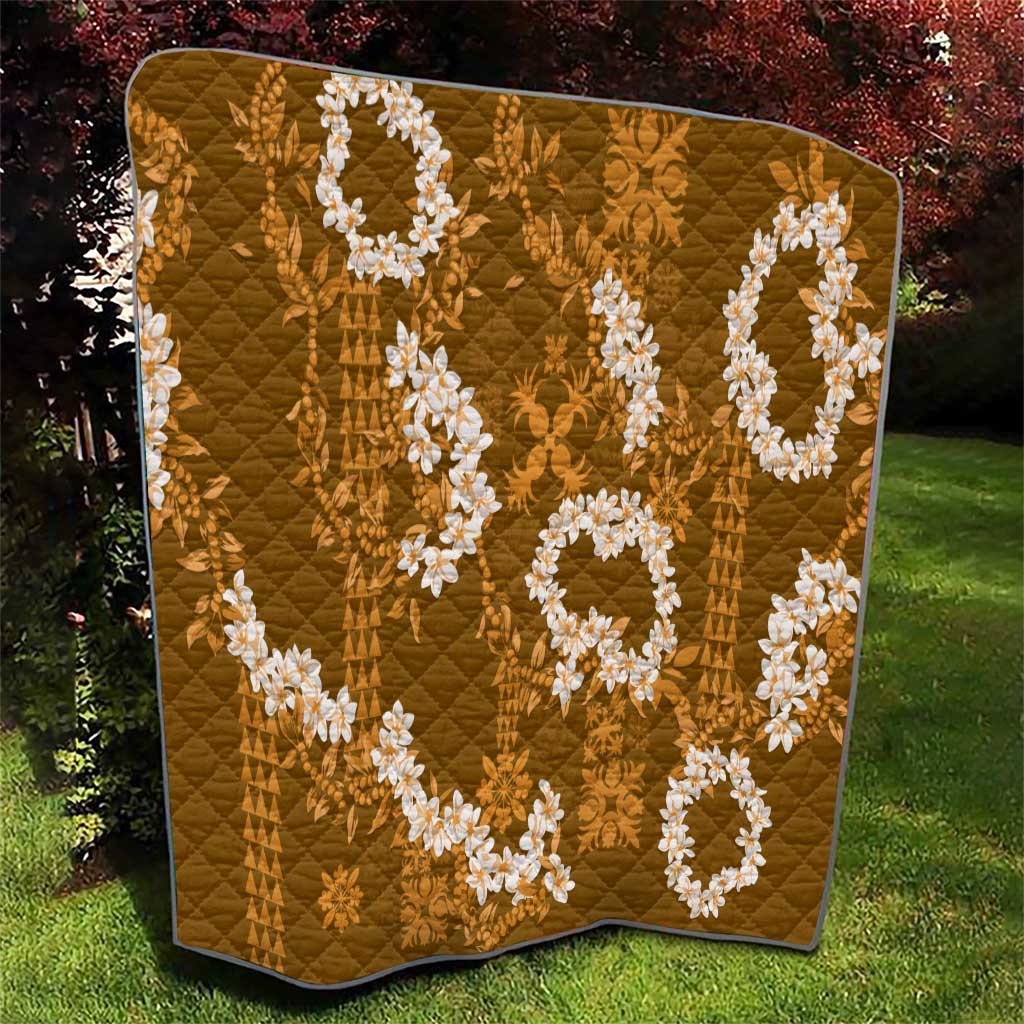 Mokihana Maile and Ilima Leis Quilt Alani Hawaiian Tapa Quilt Pattern - Polynesian Pride