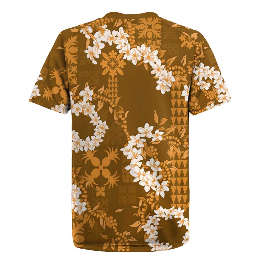 Mokihana Maile and Ilima Leis Rugby Jersey Alani Hawaiian Tapa Quilt Pattern - Polynesian Pride