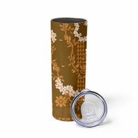 Mokihana Maile and Ilima Leis Skinny Tumbler Alani Hawaiian Tapa Quilt Pattern - Polynesian Pride