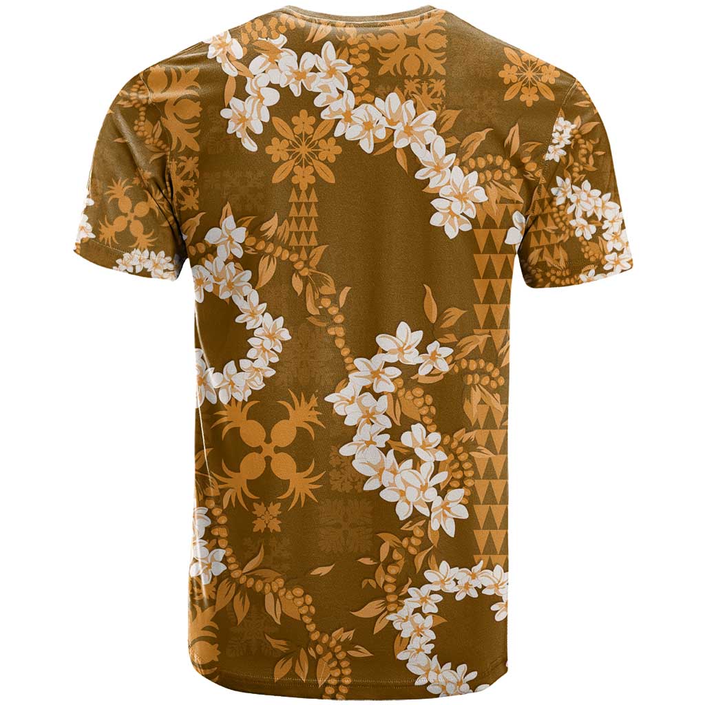 Mokihana Maile and Ilima Leis T Shirt Alani Hawaiian Tapa Quilt Pattern - Polynesian Pride