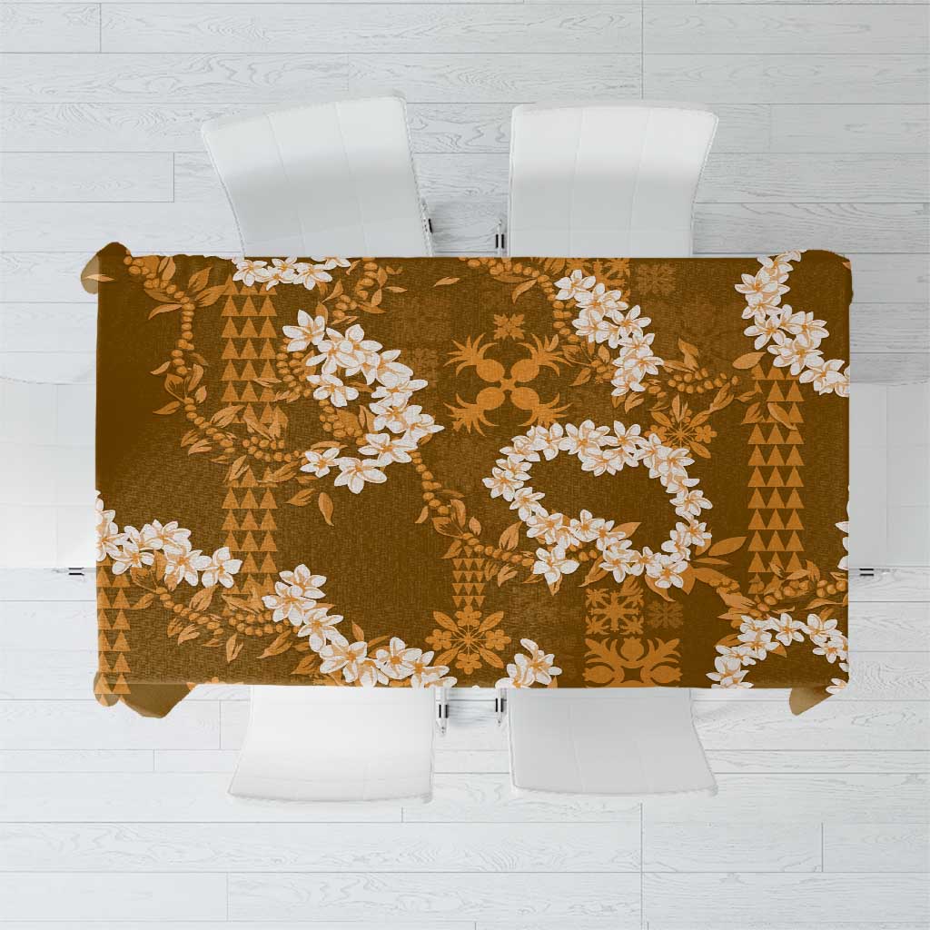 Mokihana Maile and Ilima Leis Tablecloth Alani Hawaiian Tapa Quilt Pattern - Polynesian Pride