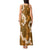 Mokihana Maile and Ilima Leis Tank Maxi Dress Alani Hawaiian Tapa Quilt Pattern - Polynesian Pride