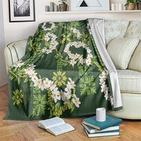 Mokihana Maile and Ilima Leis Blanket Omaʻomaʻo Hawaiian Tapa Quilt Pattern - Polynesian Pride