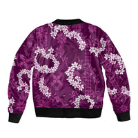 Mokihana Maile and Ilima Leis Bomber Jacket Akala Hawaiian Tapa Quilt Pattern - Polynesian Pride