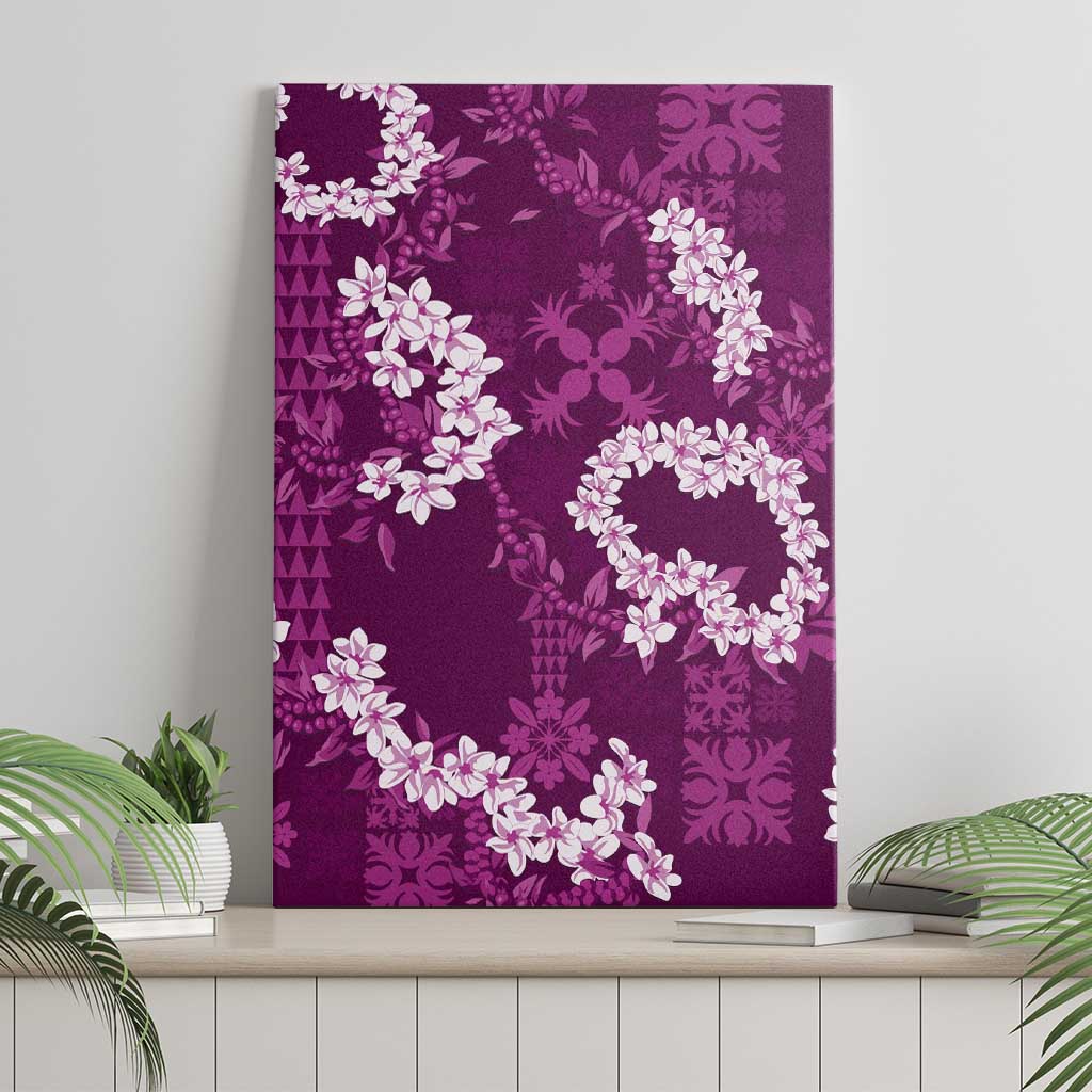 Mokihana Maile and Ilima Leis Canvas Wall Art Akala Hawaiian Tapa Quilt Pattern - Polynesian Pride