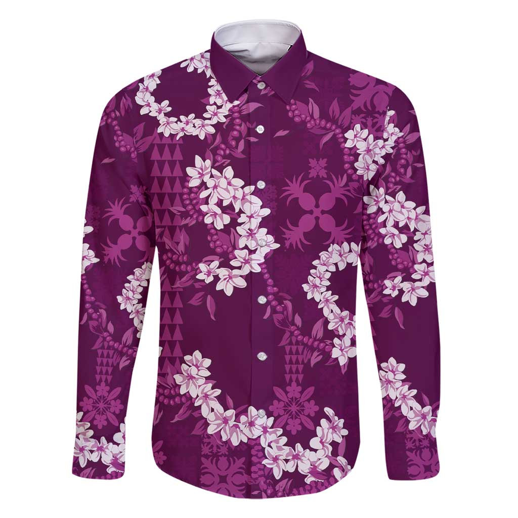 Mokihana Maile and Ilima Leis Family Matching Short Sleeve Bodycon Dress and Hawaiian Shirt Akala Hawaiian Tapa Quilt Pattern - Polynesian Pride