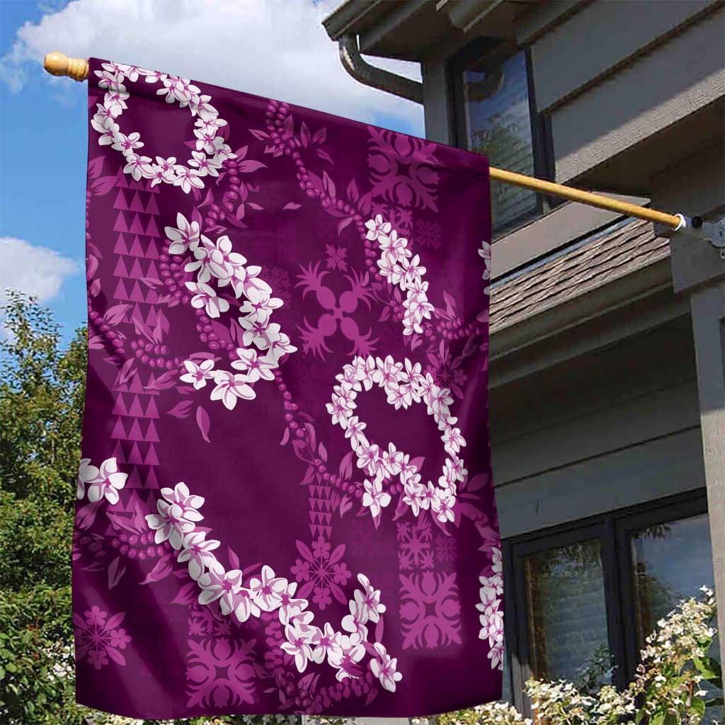 Mokihana Maile and Ilima Leis Garden Flag Akala Hawaiian Tapa Quilt Pattern - Polynesian Pride