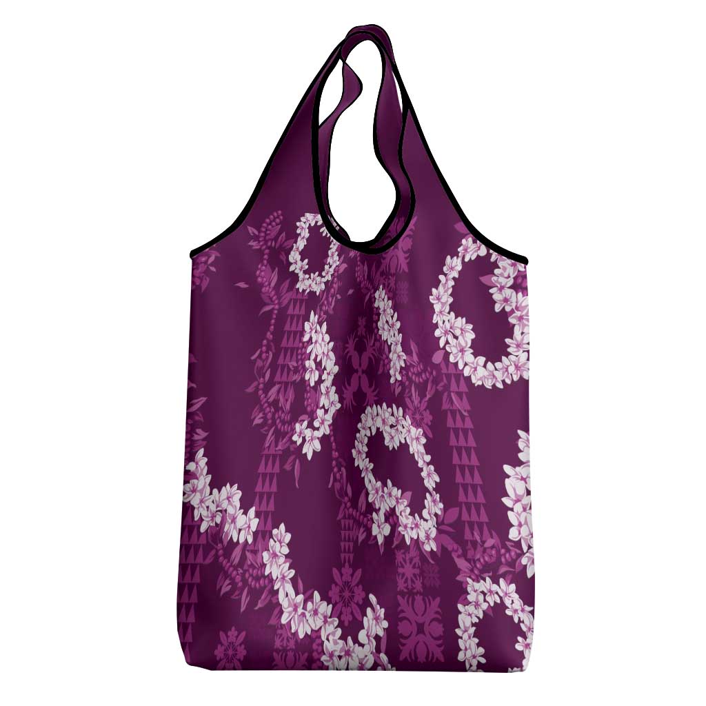 Mokihana Maile and Ilima Leis Grocery Bag Akala Hawaiian Tapa Quilt Pattern - Polynesian Pride