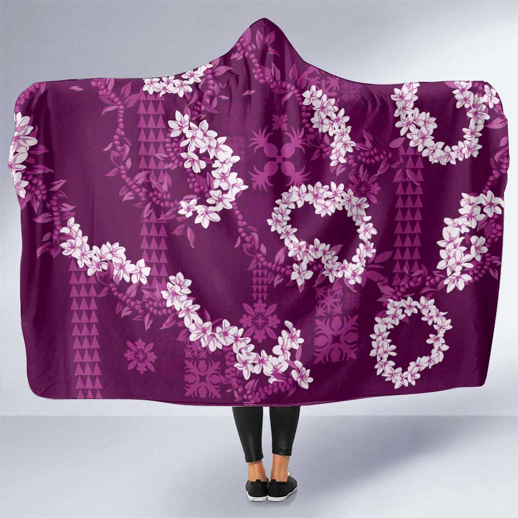 Mokihana Maile and Ilima Leis Hooded Blanket Akala Hawaiian Tapa Quilt Pattern - Polynesian Pride