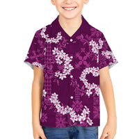 Mokihana Maile and Ilima Leis Kid Hawaiian Shirt Akala Hawaiian Tapa Quilt Pattern - Polynesian Pride