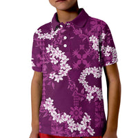 Mokihana Maile and Ilima Leis Kid Polo Shirt Akala Hawaiian Tapa Quilt Pattern - Polynesian Pride