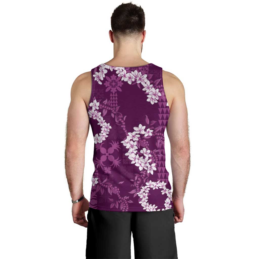 Mokihana Maile and Ilima Leis Men Tank Top Akala Hawaiian Tapa Quilt Pattern - Polynesian Pride