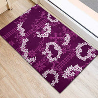 Mokihana Maile and Ilima Leis Rubber Doormat Akala Hawaiian Tapa Quilt Pattern - Polynesian Pride