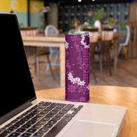 Mokihana Maile and Ilima Leis Skinny Tumbler Akala Hawaiian Tapa Quilt Pattern - Polynesian Pride