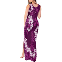 Mokihana Maile and Ilima Leis Tank Maxi Dress Akala Hawaiian Tapa Quilt Pattern - Polynesian Pride