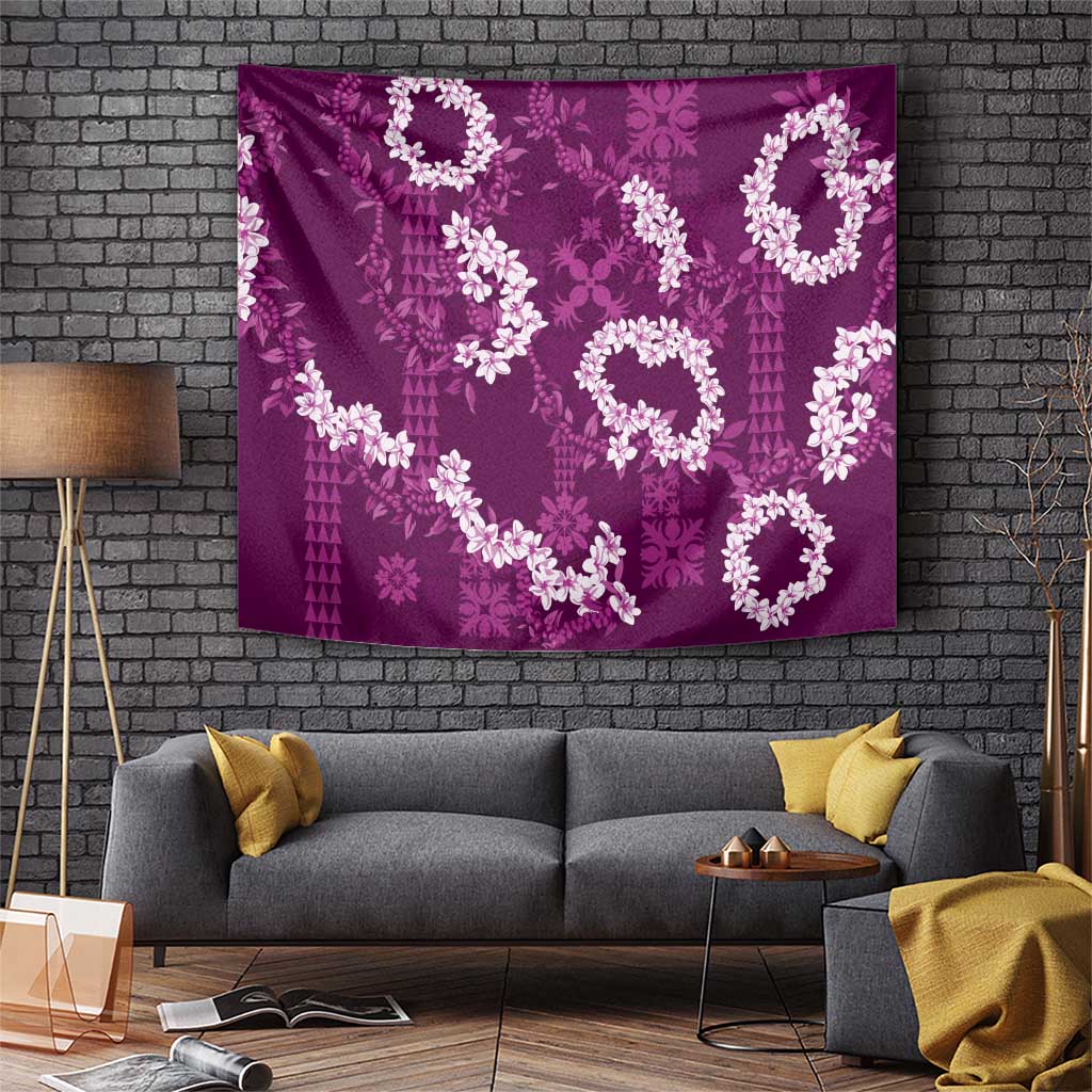 Mokihana Maile and Ilima Leis Tapestry Akala Hawaiian Tapa Quilt Pattern - Polynesian Pride