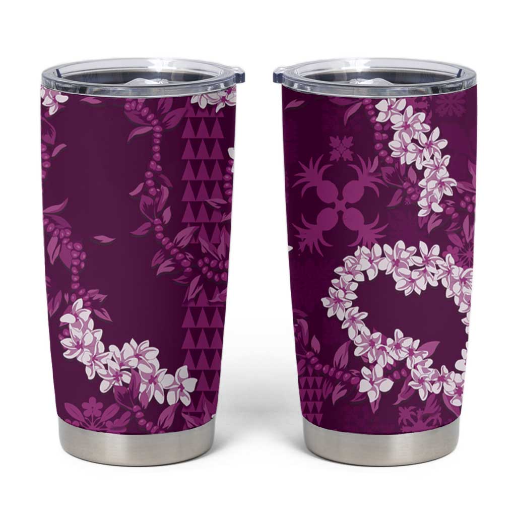 Mokihana Maile and Ilima Leis Tumbler Cup Akala Hawaiian Tapa Quilt Pattern - Polynesian Pride