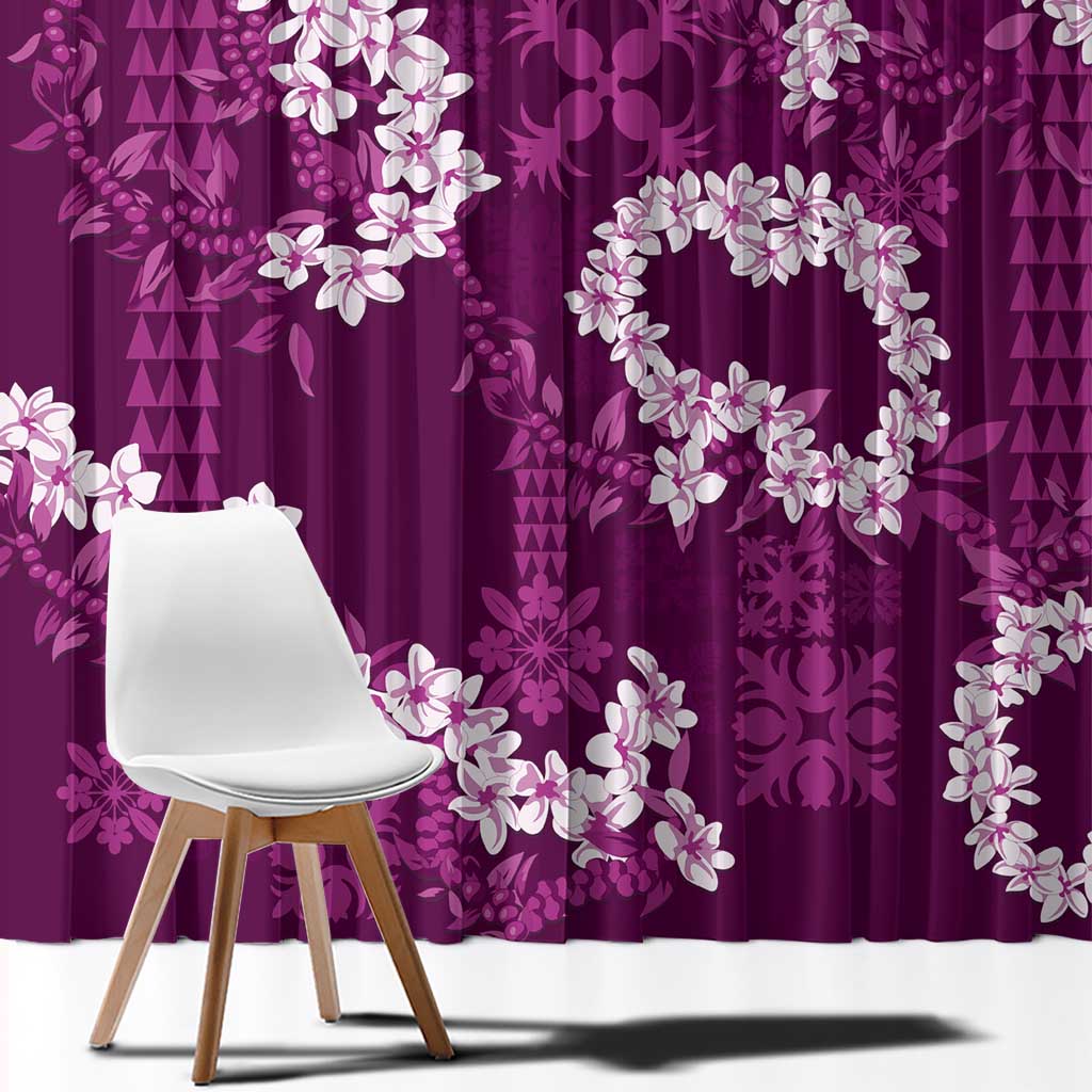 Mokihana Maile and Ilima Leis Window Curtain Akala Hawaiian Tapa Quilt Pattern - Polynesian Pride