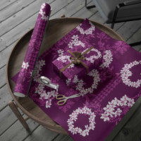 Mokihana Maile and Ilima Leis Wrapping Paper Akala Hawaiian Tapa Quilt Pattern - Polynesian Pride