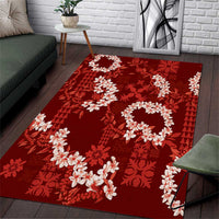 Mokihana Maile and Ilima Leis Area Rug Ulaʻula Hawaiian Tapa Quilt Pattern - Polynesian Pride