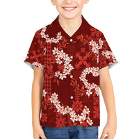 Mokihana Maile and Ilima Leis Family Matching Short Sleeve Bodycon Dress and Hawaiian Shirt Ulaʻula Hawaiian Tapa Quilt Pattern - Polynesian Pride